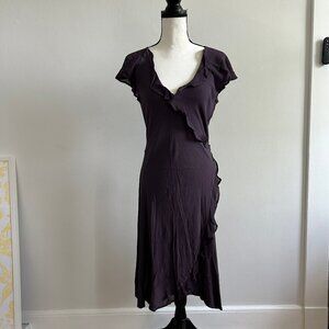 GHOST romantic vintage 40s style lavendar midi dress short sleeve size small